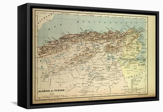 Map of Algeria and Tunisia-null-Framed Stretched Canvas