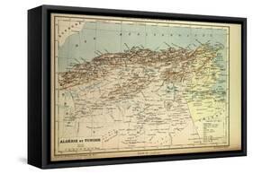 Map of Algeria and Tunisia-null-Framed Stretched Canvas