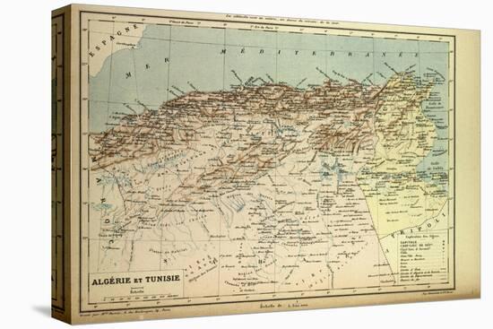 Map of Algeria and Tunisia-null-Stretched Canvas