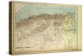 Map of Algeria and Tunisia-null-Stretched Canvas