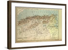 Map of Algeria and Tunisia-null-Framed Giclee Print