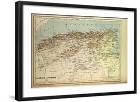 Map of Algeria and Tunisia-null-Framed Giclee Print