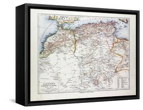 Map of Algeria Morocco and Tunisia 1899-null-Framed Stretched Canvas