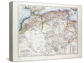 Map of Algeria Morocco and Tunisia 1899-null-Stretched Canvas