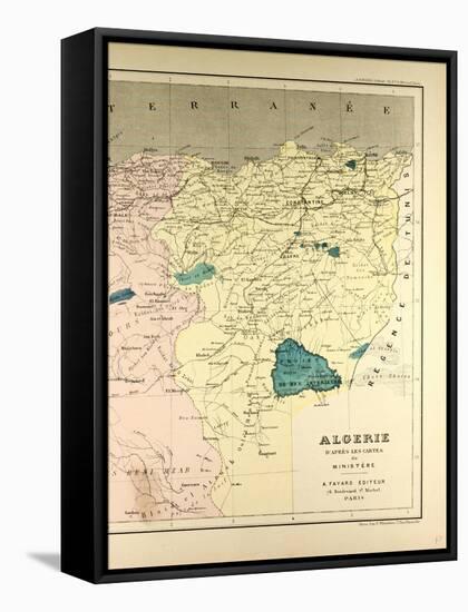 Map of Algeria-null-Framed Stretched Canvas