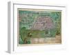 Map of Algiers, from Civitates Orbis Terrarum by Georg Braun-Joris Hoefnagel-Framed Giclee Print