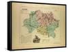 Map of Allier France-null-Framed Stretched Canvas