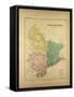 Map of Alpes Maritimes, France-null-Framed Stretched Canvas