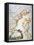 Map Of America, 1779-null-Framed Stretched Canvas