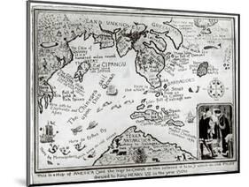 Map of America and Directions to China as Believed to Be a Copy of a 16th Century Original-null-Mounted Giclee Print
