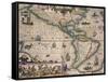 Map of America by Gerardo Mercatore, 1512-1594-null-Framed Stretched Canvas