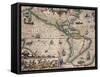 Map of America by Gerardo Mercatore, 1512-1594-null-Framed Stretched Canvas