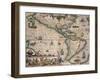 Map of America by Gerardo Mercatore, 1512-1594-null-Framed Giclee Print