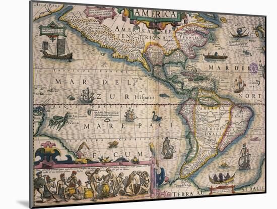 Map of America by Gerardo Mercatore, 1512-1594-null-Mounted Giclee Print