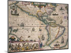 Map of America by Gerardo Mercatore, 1512-1594-null-Mounted Giclee Print