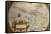 Map of America from Theatrum Orbis Terrarum-Abraham Ortelius-Framed Stretched Canvas