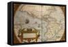 Map of America from Theatrum Orbis Terrarum-Abraham Ortelius-Framed Stretched Canvas