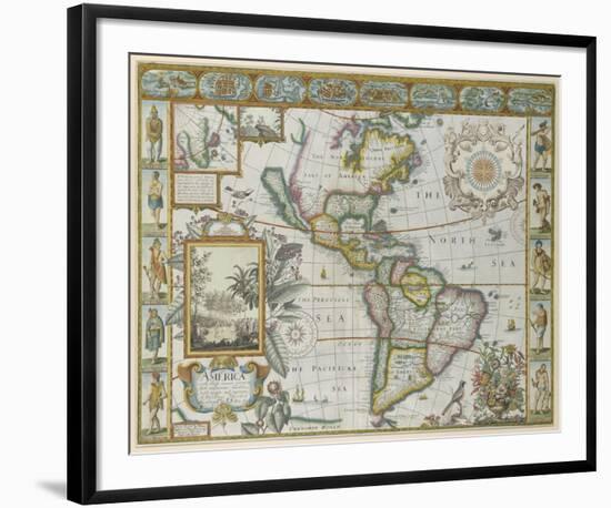 Map of America (Imaginaire)-Maria Mendez-Framed Giclee Print