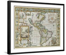 Map of America (Imaginaire)-Maria Mendez-Framed Giclee Print