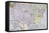 Map of America Showing Indian Tribes' Location-null-Framed Stretched Canvas