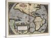 Map of America-Abraham Ortelius-Stretched Canvas