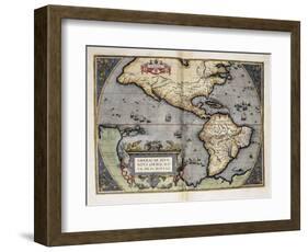 Map of America-Abraham Ortelius-Framed Art Print