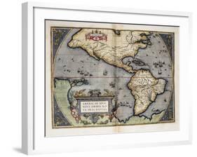 Map of America-Abraham Ortelius-Framed Art Print