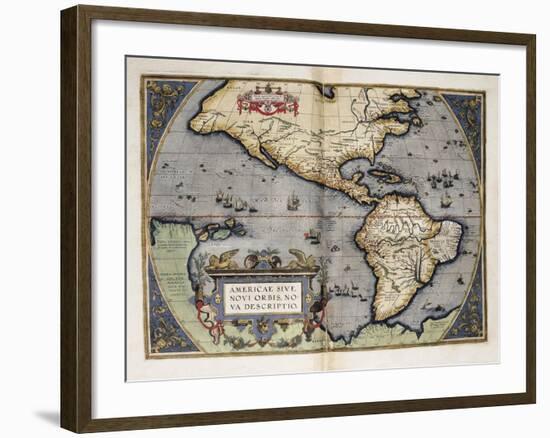 Map of America-Abraham Ortelius-Framed Art Print