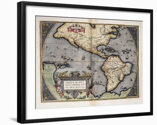 Map of America-Abraham Ortelius-Framed Art Print