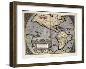 Map of America-Abraham Ortelius-Framed Art Print