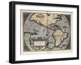 Map of America-Abraham Ortelius-Framed Art Print