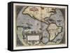 Map of America-Abraham Ortelius-Framed Stretched Canvas