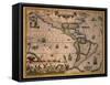 Map of America-Gerardus Mercator-Framed Stretched Canvas