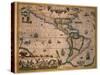 Map of America-Gerardus Mercator-Stretched Canvas