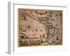 Map of America-Gerardus Mercator-Framed Giclee Print