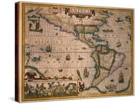 Map of America-Gerardus Mercator-Stretched Canvas