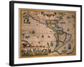 Map of America-Gerardus Mercator-Framed Giclee Print