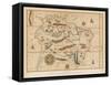 Map of America-null-Framed Stretched Canvas