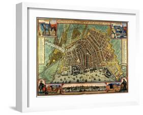 Map of Amsterdam 1633-Gerardus Mercator-Framed Giclee Print