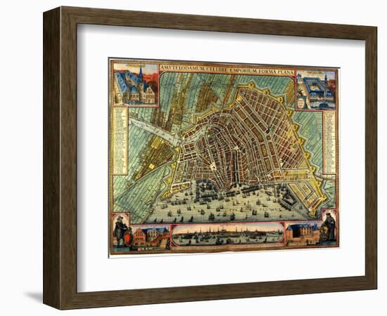 Map of Amsterdam 1633-Gerardus Mercator-Framed Giclee Print