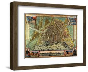 Map of Amsterdam 1633-Gerardus Mercator-Framed Giclee Print