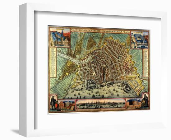 Map of Amsterdam 1633-Gerardus Mercator-Framed Giclee Print