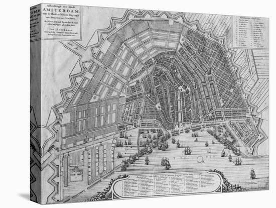 Map of Amsterdam, 1662-Cornelis I Danckerts-Stretched Canvas