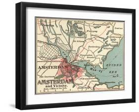 Map of Amsterdam (C. 1900), Maps-Encyclopaedia Britannica-Framed Art Print