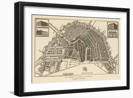 Map of Amsterdam-Van Brouwer-Framed Photographic Print