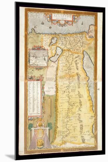 Map of Ancient Egypt, 1584-Abraham Ortelius-Mounted Premium Giclee Print