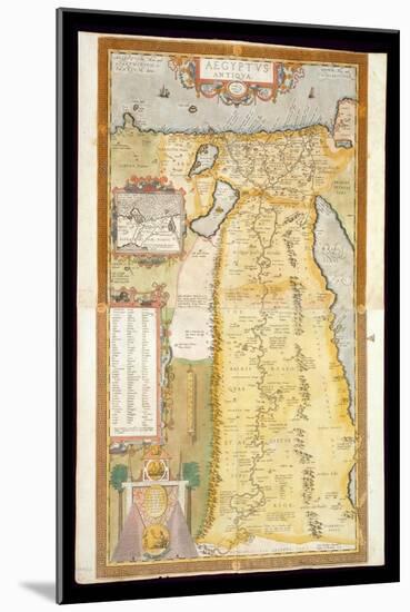 Map of Ancient Egypt, 1584-Abraham Ortelius-Mounted Giclee Print