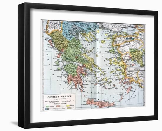 Map of Ancient Greece, 1902-null-Framed Giclee Print