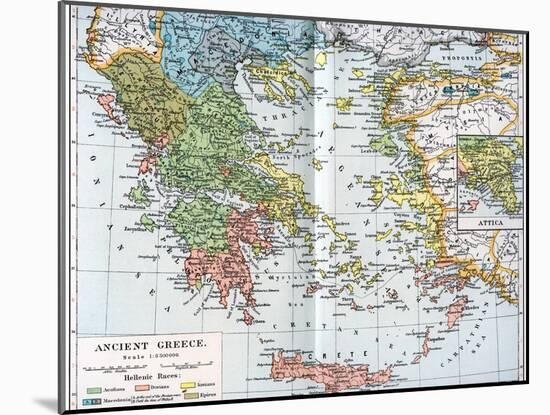 Map of Ancient Greece, 1902-null-Mounted Giclee Print