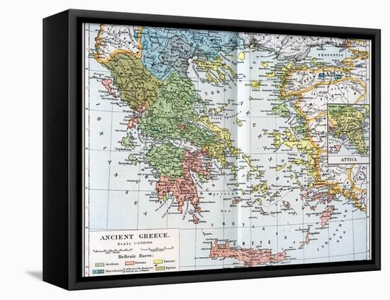 Map of Ancient Greece, 1902-null-Framed Stretched Canvas